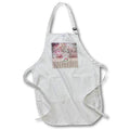 Apron - Image of Pink Rose on Ribbon, Stripes and Flora Design Flora Design