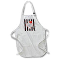 Apron - Image of Red Valentine Hearts and Balloon on Black Stripes Valentine Design