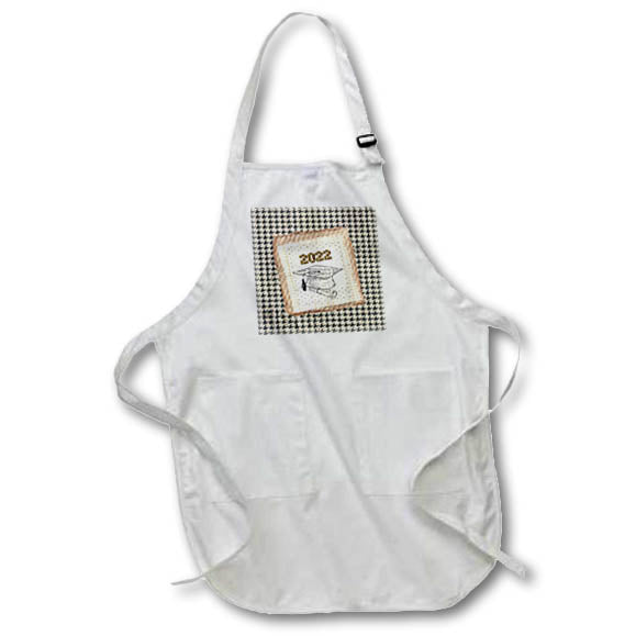 Apron - Image of Dictionary Grad Cap, Diploma, Aged Torn Paper, 2022 Graduation Design