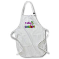 Apron - Funny I Dig Beaches Rainbow Text Pun and Sea Turtle Vacation Cartoon At the Beach