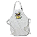 Apron - Cute Funny Pug Puppy Dog and Colorful Dog Bones Abstract Pets