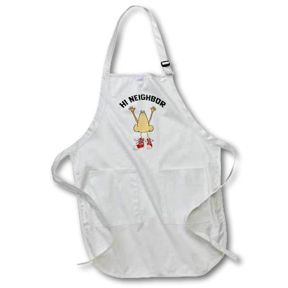 Apron - Cute Funny Nosy Neighbor Nose Man in High Tops Cartoon Funny