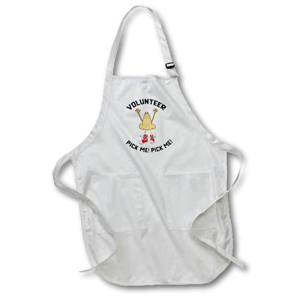 Apron - Cute Funny Volunteer Nose Man Pick me Cartoon Funny