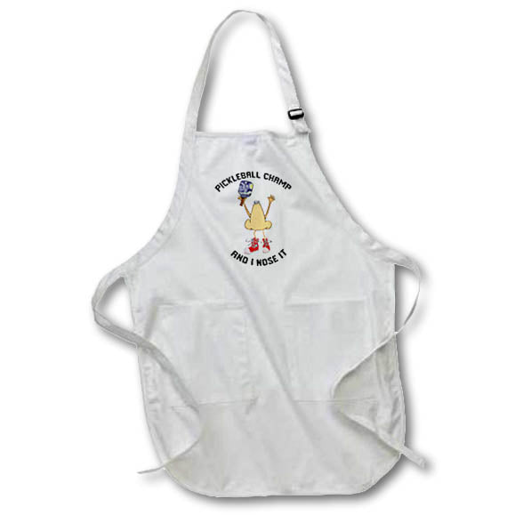 Apron - Cute Funny Nose Man Pickleball Champ Pun I nose it Sports Sports and Hobbies