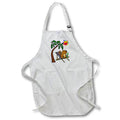 Apron - Funny Beaver Drinking Beer on Beach Chair and Sun and Palm Tree At the Beach