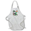 Apron - Funny Baby Dinosaur on Beach Chair and Sun and Palm Tree At the Beach