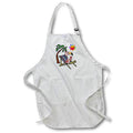 Apron - Funny Pink Flamingo Drinking Wine on Beach Chair and Sun and Palm Tree At the Beach