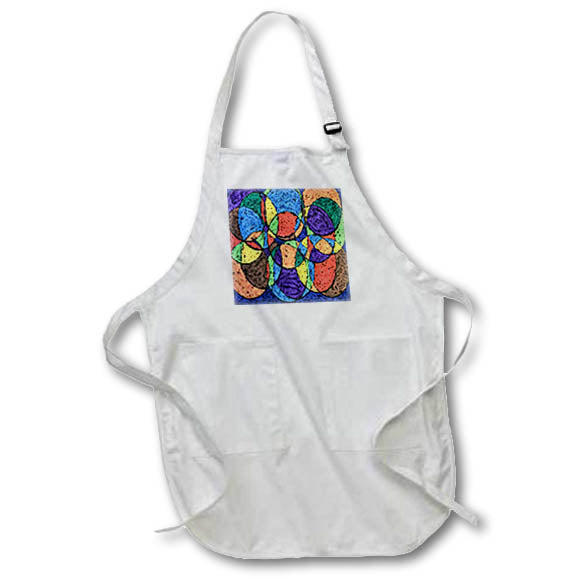 Apron - Image of Bold Abstract Of Blue Purple And Peach Orbs lens Art by Florene - African Art