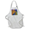 Apron - Image of Bright African Painting Of Curvy Orange, Yellow Blue Abstract lens Art by Florene - African Art