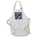 Apron - Image of Abstract African Painting Blue Purple Orange Cubes Stripes lens Art by Florene - African Art