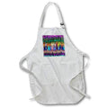 Apron - Image of Rows of Fuchsia Green And Blue African Painting lens Art by Florene - African Art