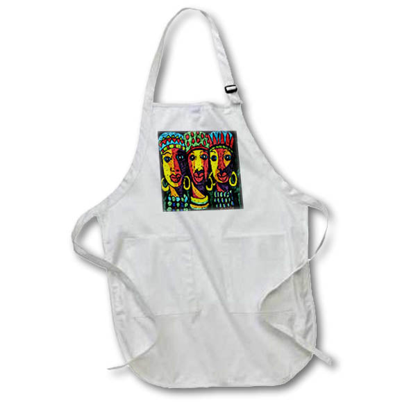 Apron - Image of African Painting Of Ladies In Tribal Colors lens Art by Florene - African Art