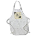 Apron - Image of Contemporary Trendy Neutral Gray Squares On Beige Canvas lens Art by Florene - Contemporary Minimalist