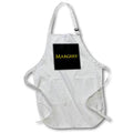 Apron - Margery common woman name in America. Yellow on black charm Alexis Design - Popular Female Names in USA