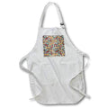 Apron - Image of wooden planks, red holly berries, Merry Christmas text Alexis Design - Holidays Christmas