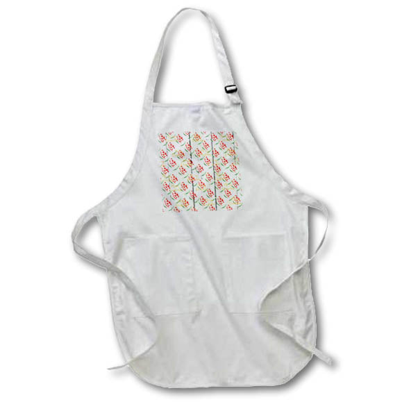 Apron - Image of wooden planks, Merry Christmas, red berries, green leaves Alexis Design - Holidays Christmas