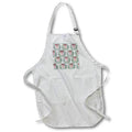 Apron - Christmas pattern of green floral wreaths, bow knots, pink background Alexis Design - Pattern Christmas New Year