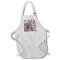 Apron - Christmas pattern of green holly leaves, red berries on purple Alexis Design - Pattern Christmas New Year