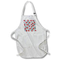 Apron - Pattern of red roses, feathers against the backdrop of wooden planks Alexis Design - Pattern Christmas New Year