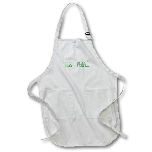 Apron - Dogs Over People Green Funny Sayings