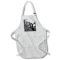 Apron - A palm tree on a sunny day in black and white Photography - Shining Above Black