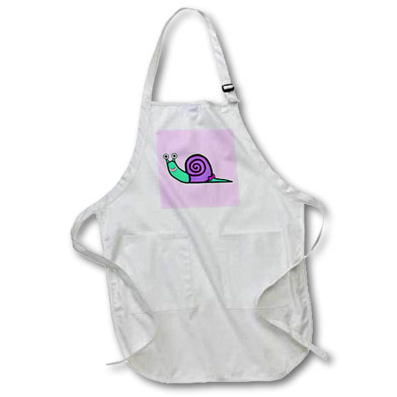 Apron - A cute smiling girl snail with a bow Animal - Smiley Girl Snail