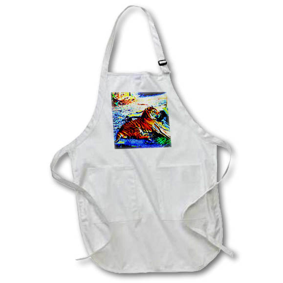 Apron - A fun bright photograph of a tiger Animal - Relaxing Tiger Bright