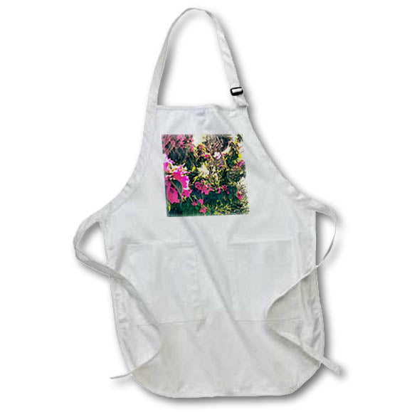 Apron - Flowers and a palm tree on a sunny day Flowers - Urban Wildflowers