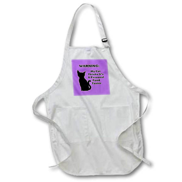 Apron - Reminds me of my cat who used to steal food off my plate Humor - Warning Cat