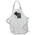 Apron - Charcoal sketch of a little wolf howling at the moon Animal - Little Wolfie