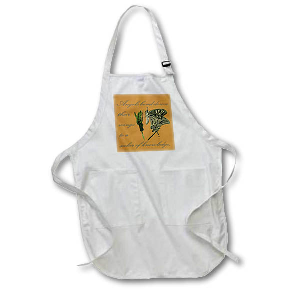 Apron - Angels Bend Down Their Wings To A Seeker Of Knowledge Quote - Knowledge