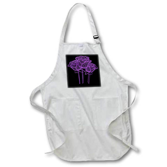 Apron - Enchanted Mesh Graphic Purple Roses Vector Vector - Purple Roses