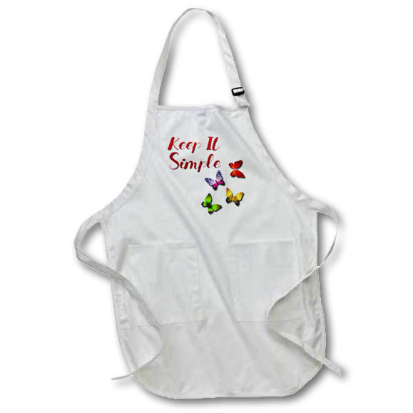 Apron - Keep it simple 12 Step popular slogan with butterflies Addiction Quotes and Sayings