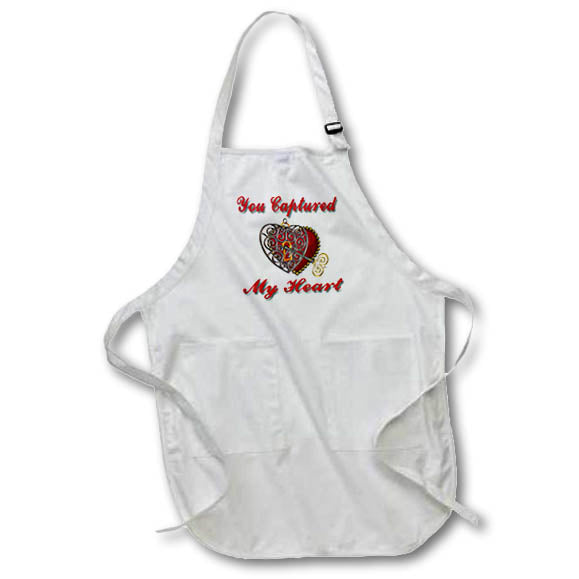 Apron - A great gift to say you love someone with heart and key Love