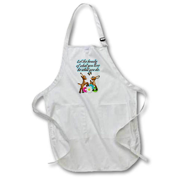 Apron - Two playing deer with a great message for enjoying each moment Motivational