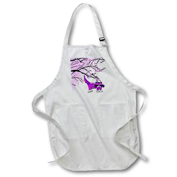 Apron - Wild cat and Oriental background Wild Animals