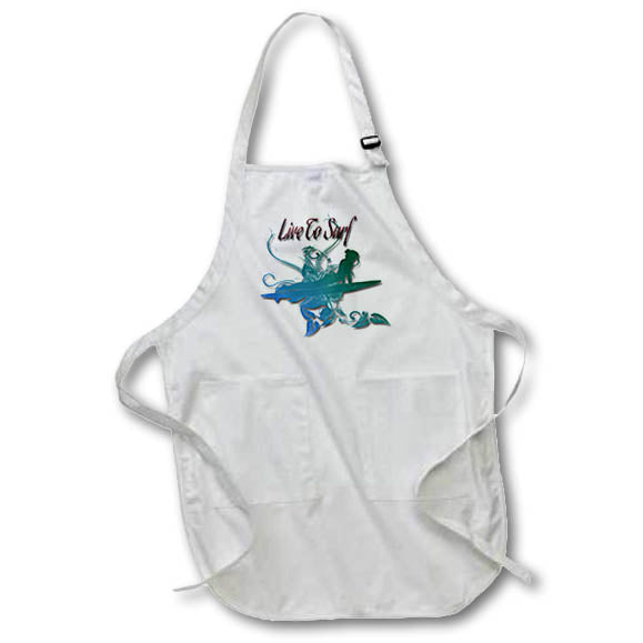 Apron - Live and Love to Surf great surfer gift hard to buy for person Surfing Sports