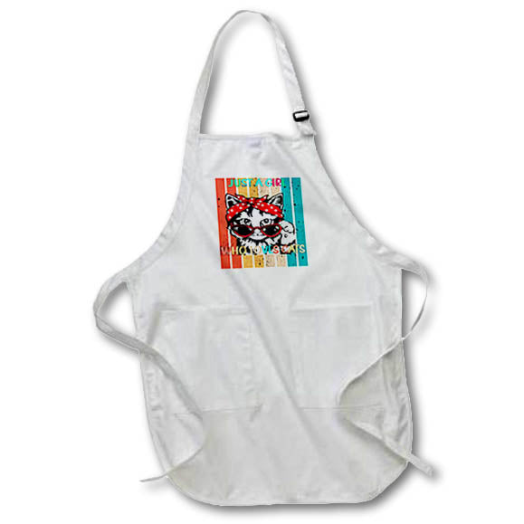 Apron - Just a Girl Who Loves Cats Colorful Wood Fence Cat Designs