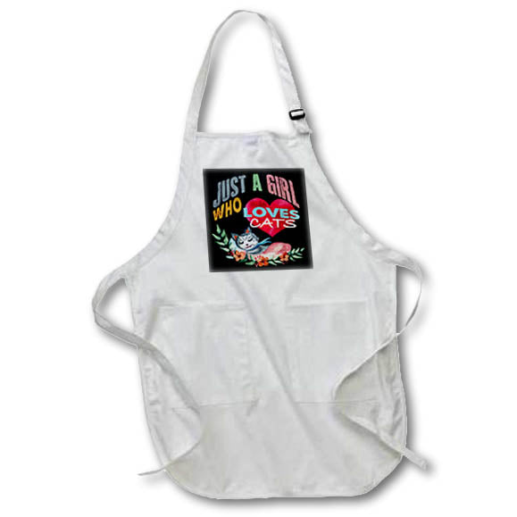 Apron - Sleeping Gray Cat Just a Girl Who Loves Cats Cat Designs