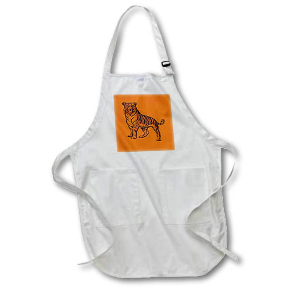 Apron - Tiger Line Art Drawing Line Drawing - Tiger