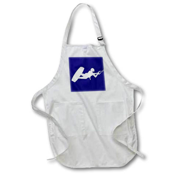Apron - At Great Height With A Kite, Kiter White Silhouette Illustration - Kiter Silhouette