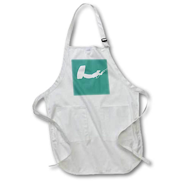 Apron - At Great Height With A Kite, Kiter White Silhouette Illustration - Kiter Silhouette