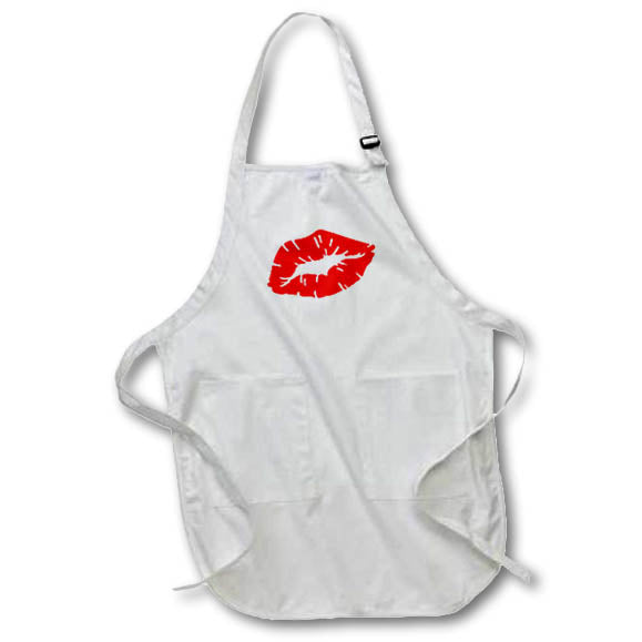 Apron - Beautiful Powerful Red Lipstick Kiss Isolated Vector Art - Lips