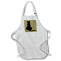 Apron - Back View Of An Insubordinate Cat Black Silhouette Vector Art - Black Cat Silhouette