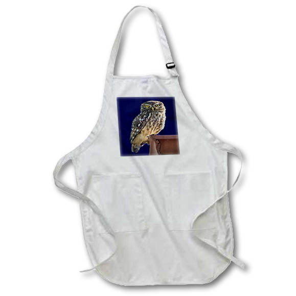 Apron - Beautiful Cute Barn Owl Staring With Wide Yellow Eyes Vector Art - Owl