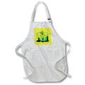 Apron - Be Up With The Boards Kitesurf White Silhouette Green Text Vector Art - Kiters