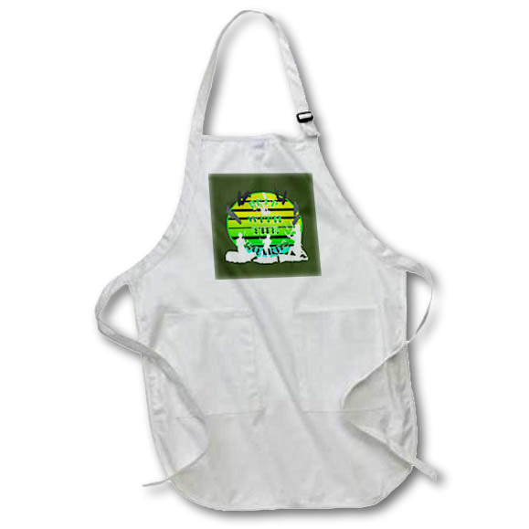Apron - Be Up With The Boards Kitesurf White Silhouette Green Text Vector Art - Kiters