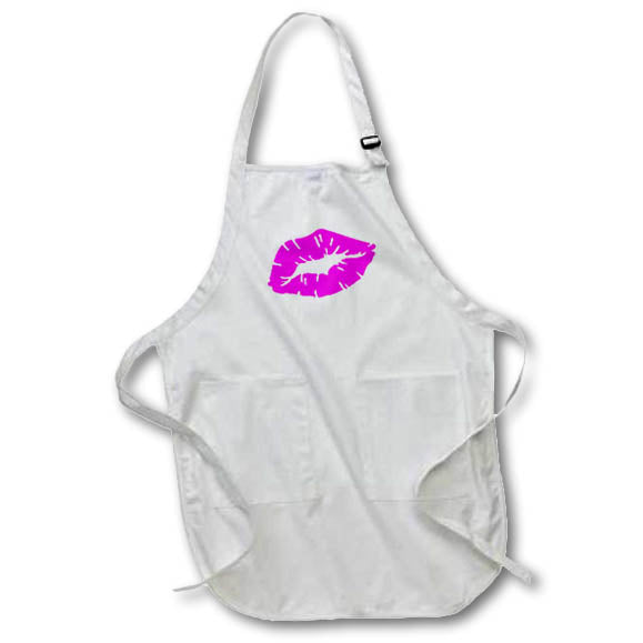 Apron - Beautiful Playful Pink Lipstick Kiss Isolated Vector Art - Lips