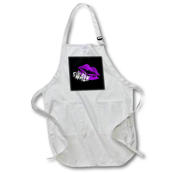 Apron - Gothic SWALK Sweetheart Purple Lipstick Kiss Vector Art - Lipstick Kisses