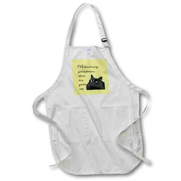 Apron - Behind Every Great Person There Is A Great Cat Quote Typography - Cat Quote